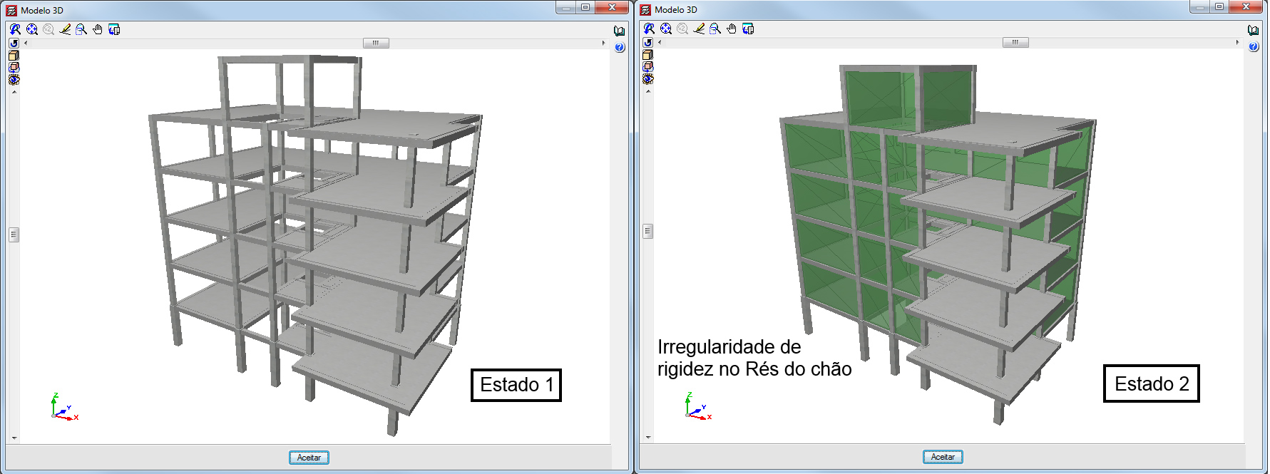 Interacção da estrutura com os elementos construtivos